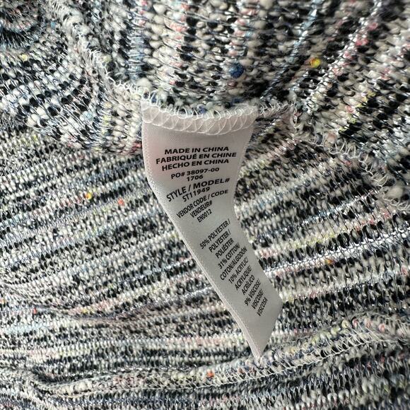 Splendid Size Large Jacket Black & White Knit Oversized Cuffed Sleeve Pockets - Picture 6 of 6